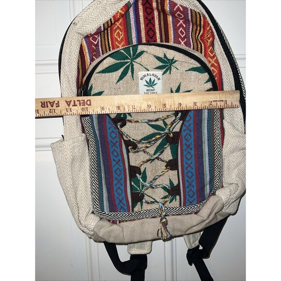 ThreadHeads Himalayan Hemp Tan & Multicolor Backpack - 11"x16" - Picture 4 of 7